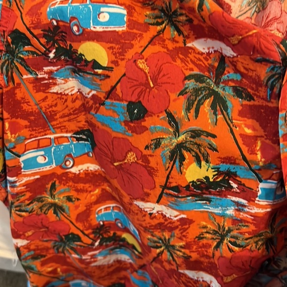 Charleston Threads men’s retro Hawaiian shirt size XL orange blue summer - Picture 7 of 10